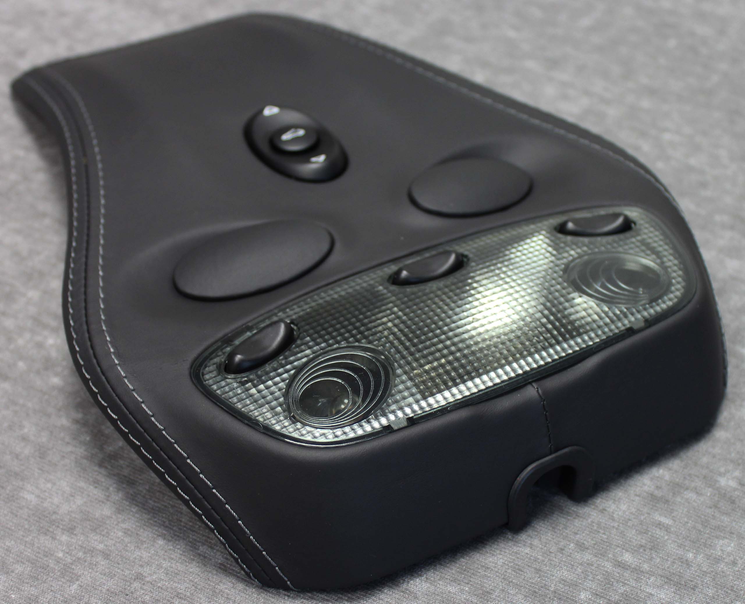 Porsche 911 996 997 extended leather interior light dome surround 99655555709A03 black leather silver grey deviated stitching 