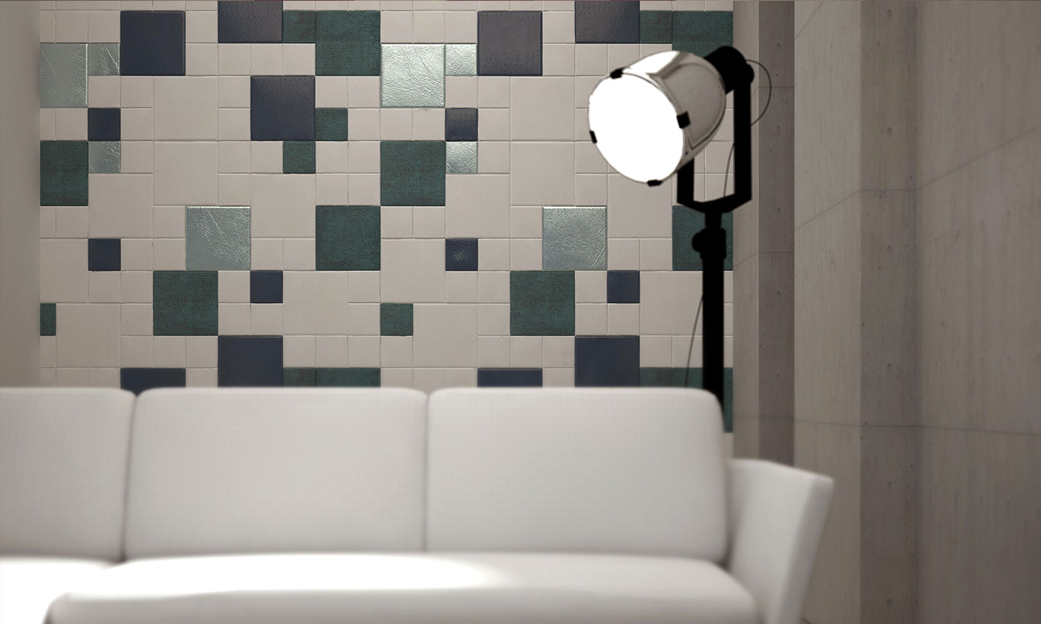 architectural leatherwork wall paneling  leather tiles multicolour 